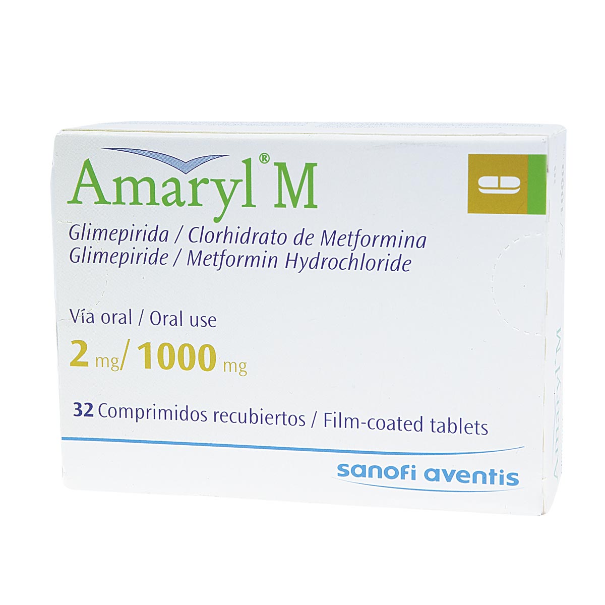 AMARYL M 2MG 1000MG 16 COMPRIMIDO Distribuidor De SANOFI ETICO amaryl-m-2mg-1000mg-16-comprimido-distribuidor-de-sanofi-etico