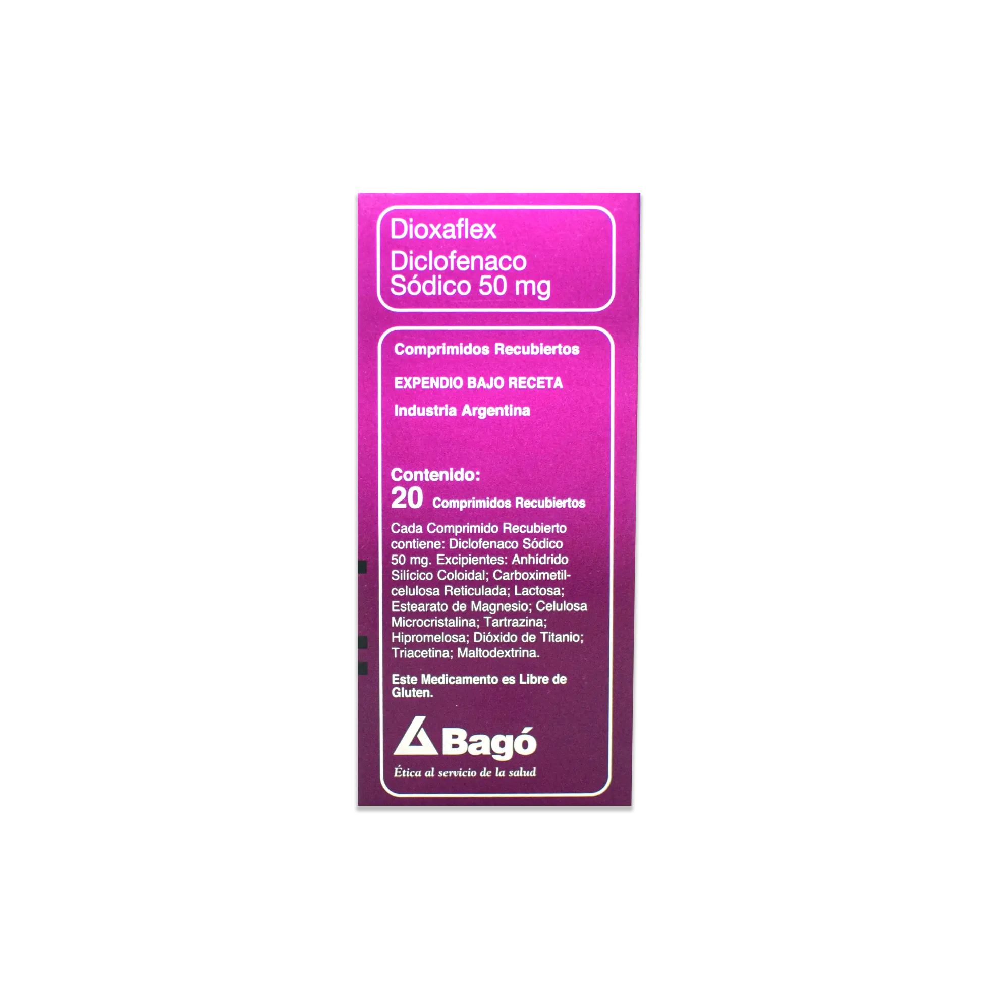 DIOXAFLEX 50MG 20 COMPRIMIDO - Distribuidor de BAGO