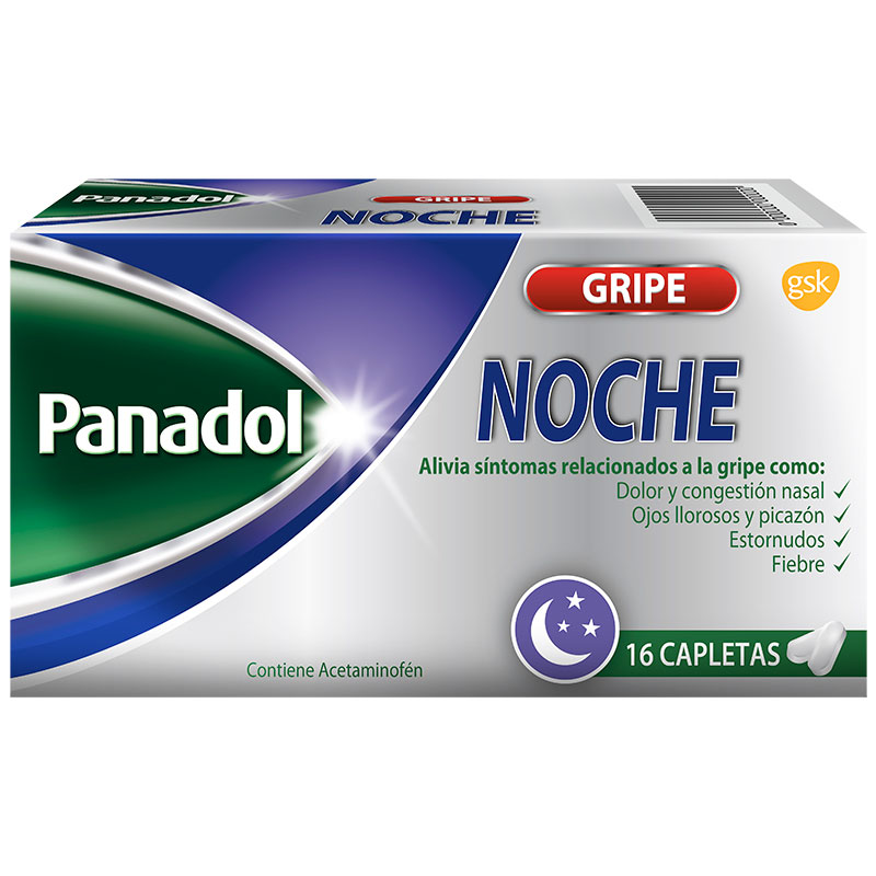 PANADOL ANTIGRIPAL NOCHE 16 CAPLET Distribuidor de GSK OTC