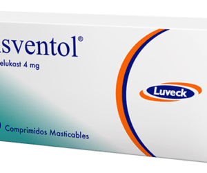 Caja de Asventol 4mg de Luveck con 30 comprimidos masticables